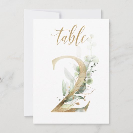 Waterverf Groene en goudvulling, Tabel nummer 2 Kaart (Voorkant)