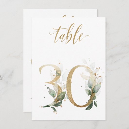 Waterverf Groene en goudvulling, Tabel nummer 30 Kaart (Voorkant / Achterkant)