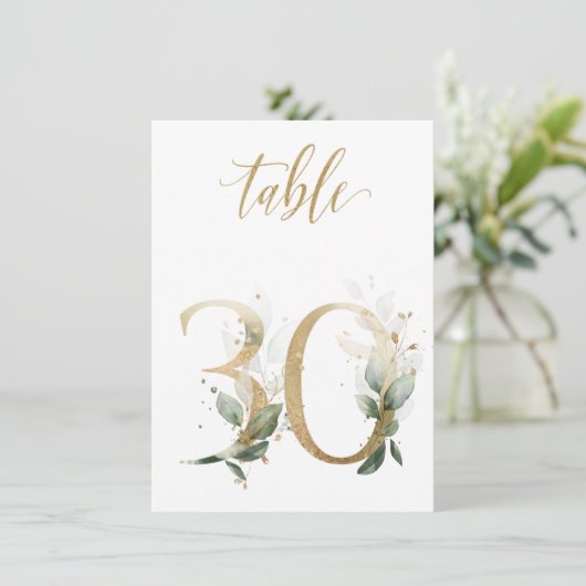 Waterverf Groene en goudvulling, Tabel nummer 30 Kaart (Staand voorkant)