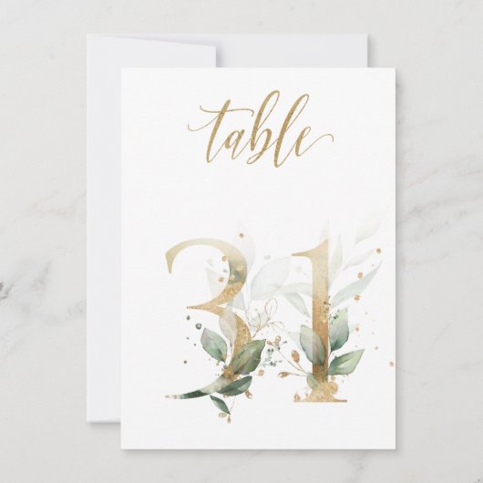 Waterverf Groene en goudvulling, tabel nummer 31 Kaart (Achterkant)