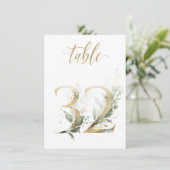 Waterverf Groene en goudvulling, tabel nummer 32 Kaart (Staand voorkant)