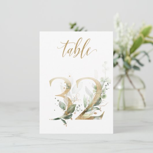 Waterverf Groene en goudvulling, tabel nummer 32 Kaart (Staand voorkant)