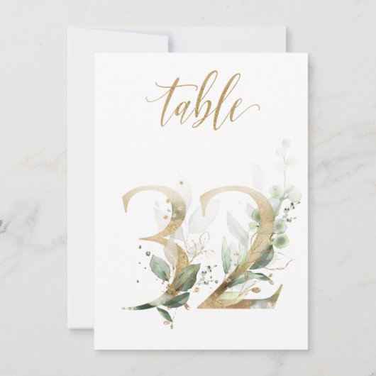 Waterverf Groene en goudvulling, tabel nummer 32 Kaart (Achterkant)