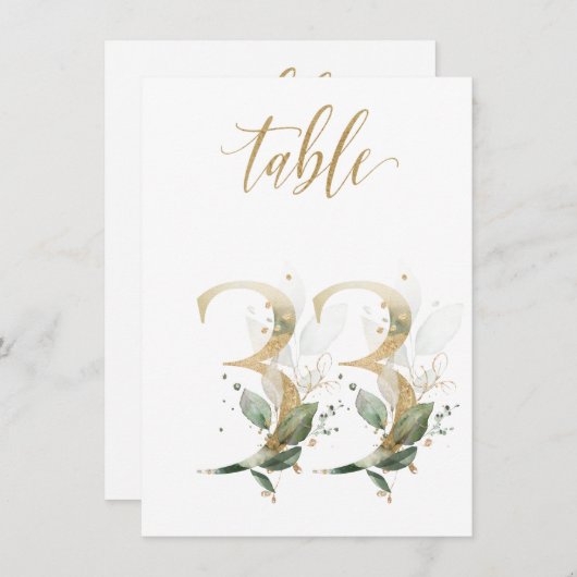 Waterverf Groene en goudvulling, tabel nummer 33 Kaart (Voorkant / Achterkant)