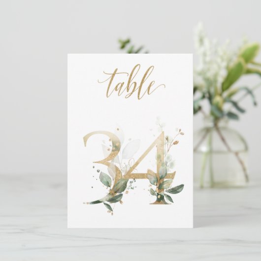 Waterverf Groene en goudvulling, Tabel nummer 34 Kaart (Staand voorkant)