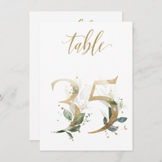 Waterverf Groene en goudvulling, Tabel nummer 35 Kaart (Voorkant / Achterkant)