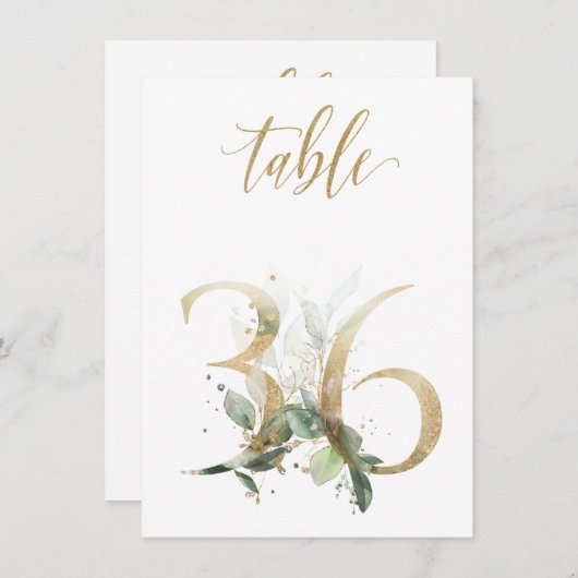 Waterverf Groene en goudvulling, tabel nummer 36 Kaart (Voorkant / Achterkant)