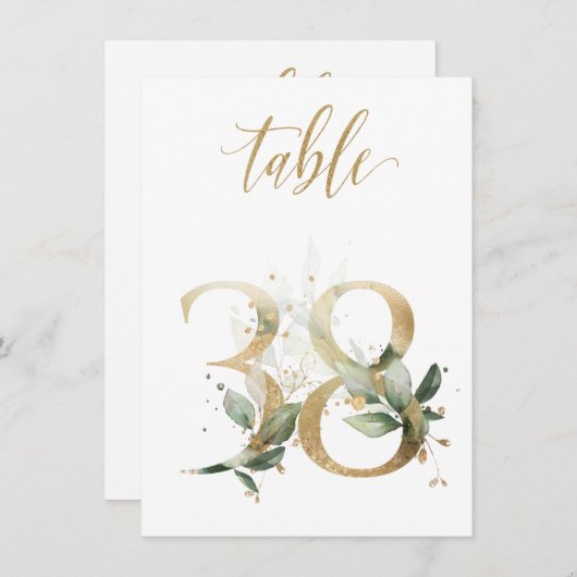 Waterverf Groene en goudvulling, tabel nummer 38 Kaart (Voorkant / Achterkant)