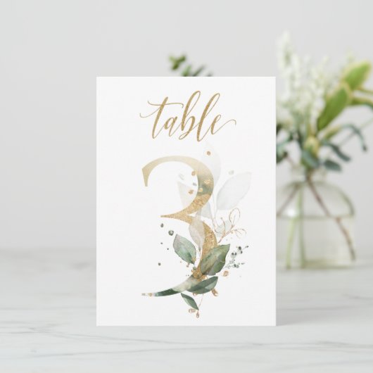 Waterverf Groene en goudvulling, Tabel nummer 3 Kaart (Staand voorkant)