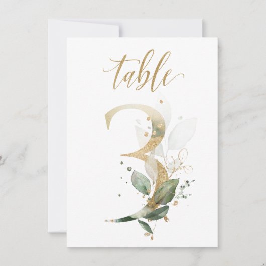 Waterverf Groene en goudvulling, Tabel nummer 3 Kaart (Voorkant)