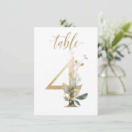 Waterverf Groene en goudvulling, Tabel nummer 4 Kaart (Staand voorkant)