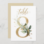 Waterverf Groene en goudvulling, Tabel nummer 8 Kaart (Voorkant / Achterkant)