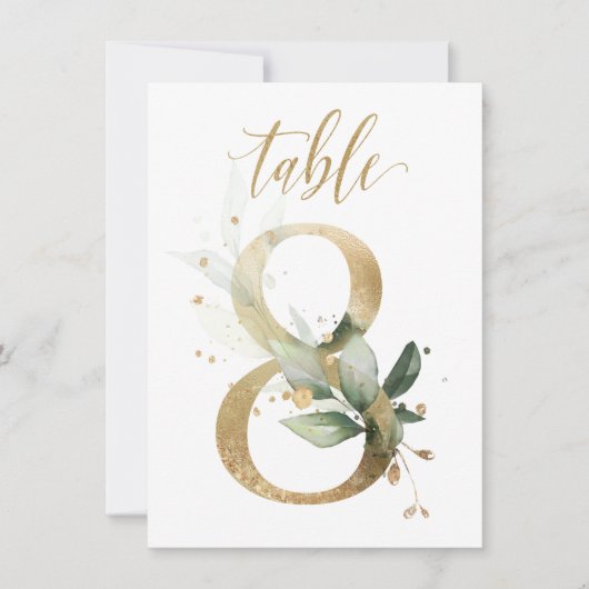 Waterverf Groene en goudvulling, Tabel nummer 8 Kaart (Voorkant)