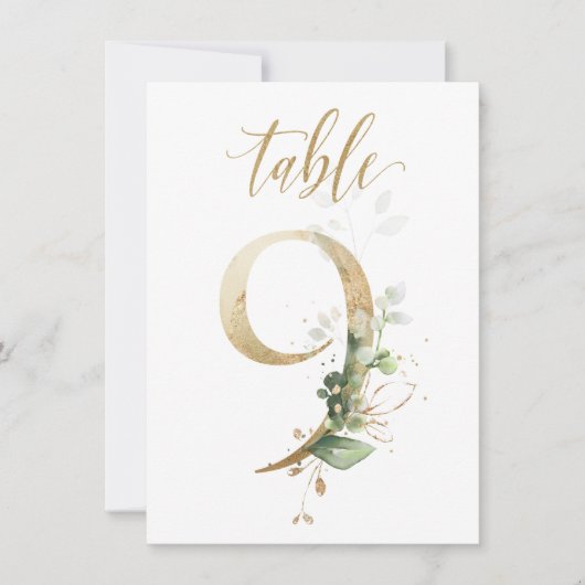 Waterverf Groene en goudvulling, Tabel nummer 9 Kaart (Voorkant)