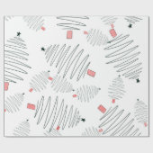 Waterverf groene en rode kerstbomen cadeaupapier (Vlak)