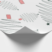 Waterverf groene en rode kerstbomen cadeaupapier (Hoek)