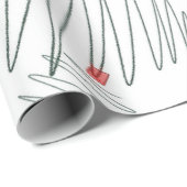 Waterverf groene en rode kerstbomen cadeaupapier (Rol Hoek)