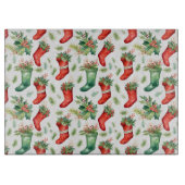 Waterverf groene en rode kousen snijplank (Voorkant)