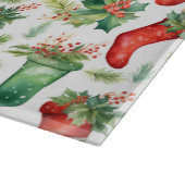 Waterverf groene en rode kousen snijplank (Hoek)