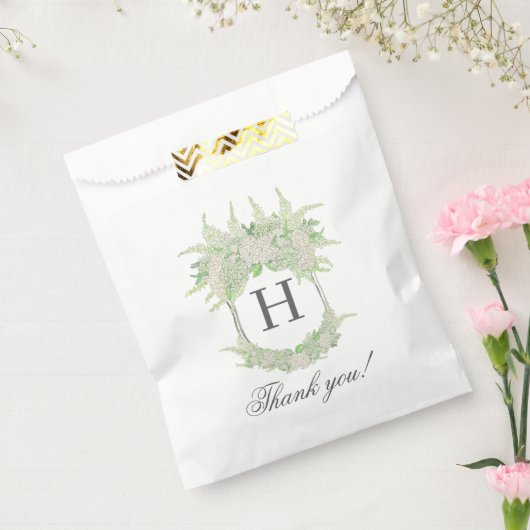 Waterverf Groene en Witte Hydrangea Crest Bedankzakje (Gezegeld)