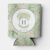 Waterverf Groene en Witte Hydrangea Crest Blikjeskoeler (Voorkant)