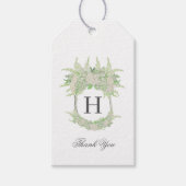 Waterverf Groene en Witte Hydrangea Crest Cadeaulabel (Voorkant)