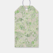 Waterverf Groene en Witte Hydrangea Crest Cadeaulabel (Achterkant)