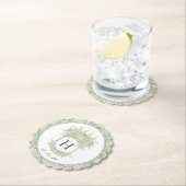 Waterverf Groene en Witte Hydrangea Crest Kartonnen Onderzetters (Insitu)