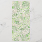 Waterverf Groene en Witte Hydrangea Crest Menu (Achterkant)