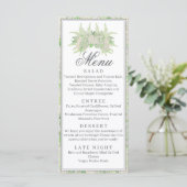 Waterverf Groene en Witte Hydrangea Crest Menu (Staand voorkant)