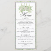 Waterverf Groene en Witte Hydrangea Crest Menu (Voorkant)
