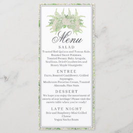 Waterverf Groene en Witte Hydrangea Crest Menu