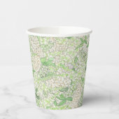 Waterverf Groene en Witte Hydrangea Crest Papieren Bekers (Links)