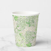 Waterverf Groene en Witte Hydrangea Crest Papieren Bekers (Rechts)