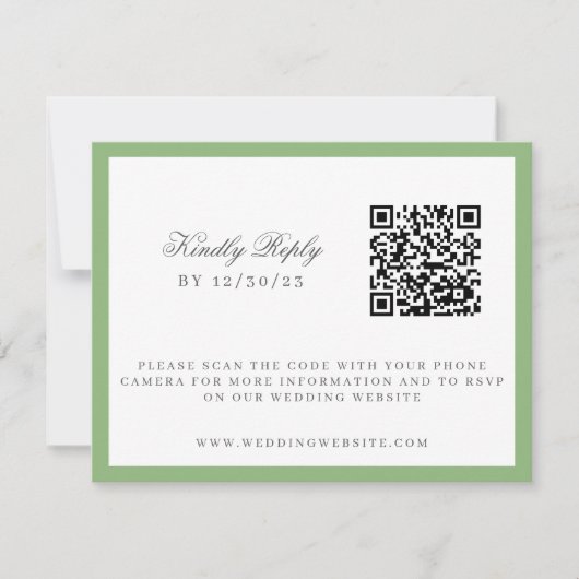 Waterverf Groene en Witte Hydrangea Crest RSVP Kaartje (Voorkant)