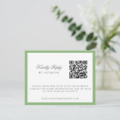 Waterverf Groene en Witte Hydrangea Crest RSVP Kaartje (Staand voorkant)