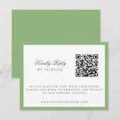 Waterverf Groene en Witte Hydrangea Crest RSVP Kaartje (Voorkant / Achterkant)