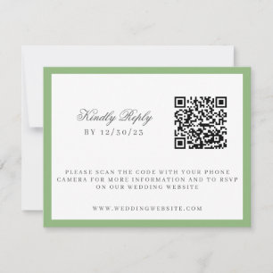 Waterverf Groene en Witte Hydrangea Crest RSVP Kaartje