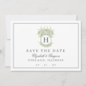 Waterverf Groene en Witte Hydrangea Crest Save The Date (Voorkant)