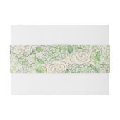 Waterverf Groene en Witte Hydrangea Crest Uitnodigingen Wikkel (Achterkant Voorbeeld)