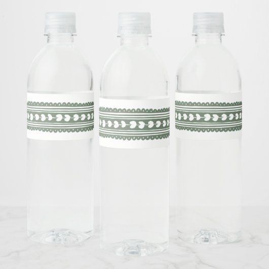 Waterverf groene en witte Hydrangea-kam Waterfles Etiket (Flessen)