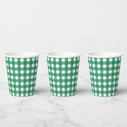 Waterverf: Groene en Witte Pset Paper Cup Papieren Bekers (Multi)