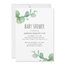Waterverf groene eucalyptus. Baby shower voor groe