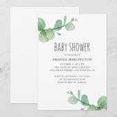 Waterverf groene eucalyptus. Baby shower voor groe Kaart (Voorkant / Achterkant)