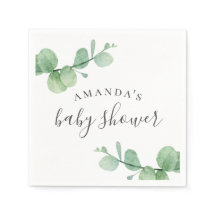 Waterverf groene eucalyptus. Baby shower voor groe