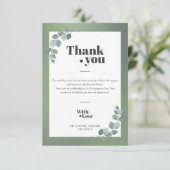 Waterverf groene eucalyptus bedankkaart (Staand voorkant)
