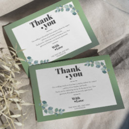 Waterverf groene eucalyptus bedankkaart