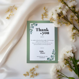 Waterverf groene eucalyptus bedankkaart