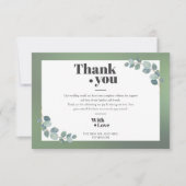 Waterverf groene eucalyptus bedankkaart (Voorkant)