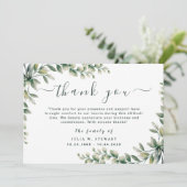 Waterverf Groene Eucalyptus begrafenis Dank u opme Kaart (Staand voorkant)